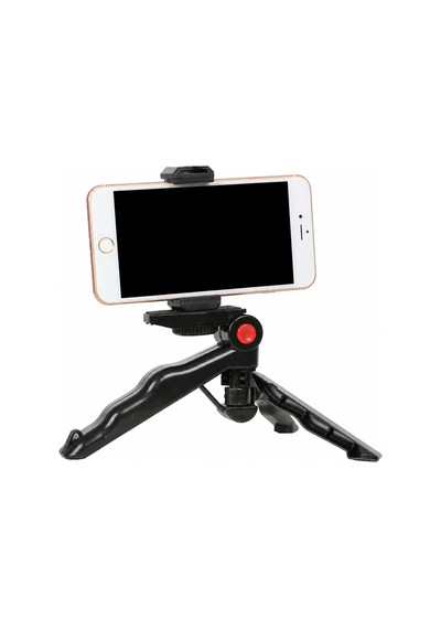 Ayex Ax-mt10 Masaüstü Mini Tripod + Telefon Tutucu, 1/4 Vida Uyumlu, 120 Eğim Ayarlı, Katlanabilir Kompakt Tasarım