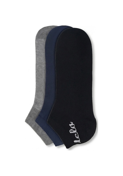 Ucla Adelıta 3'lü Siyah-lacivert-gri Kısa Jakarlı Pamuk Standard Fit Unisex Çorap