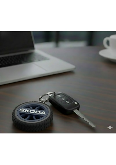 Skoda Uyumlu Özel Tasarım Anahtarlık - Premium Hafif Ve Dayanıklı Mavi