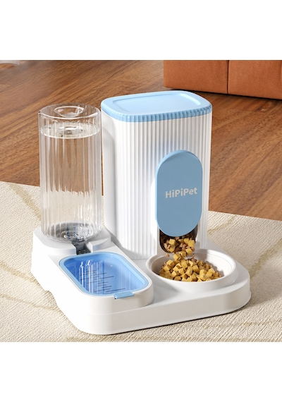 2'si 1 Arada Hazneli Kedi Ve Köpek Mama Kabı & Su Sebili 2.4 L Mama Haznesi 1.3 L Su Haznesi