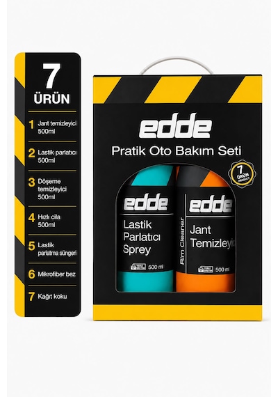 Edde 7'li Araba Araç Oto Pratik Oto Bakım Seti 7 Adet Ürün