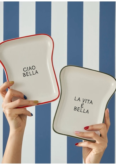 Bella Maison Line Seramik 8 Parça 2 Kişilik Tost Kahvaltı Takımı Çok Renkli