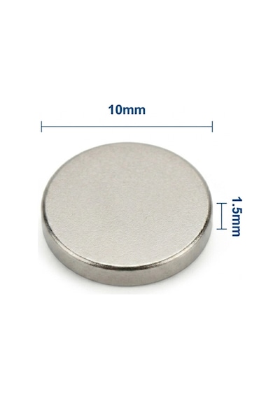10 Adet - 10x1.5 Mm Neodyum Mıknatıs Neodim Magnet Yuvarlak