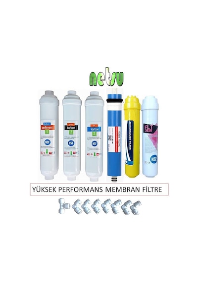 Tüm kapalı kasa su arıtma cihazları filtresi, 6 lı filtre