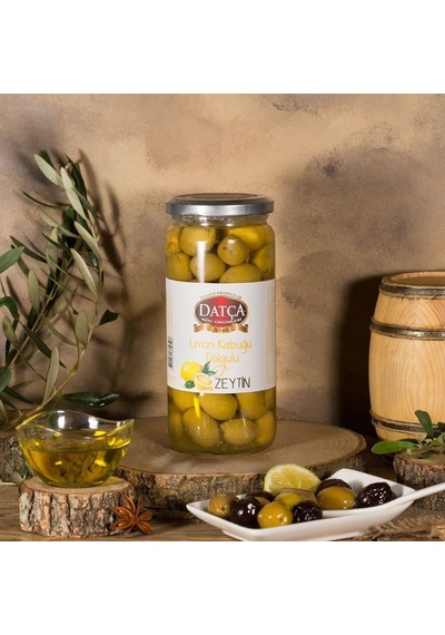 Datça Limon Kabuğu Dolgulu Yeşil Zeytin Cam 480 G