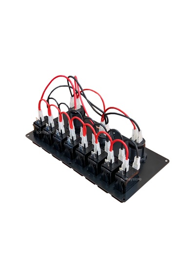 Goldsea Marine Switch Panel 8 Anahtarlı Usb Type-C + Voltmetre + Şarj Soketli 12-24V 120X235Mm Yeşil