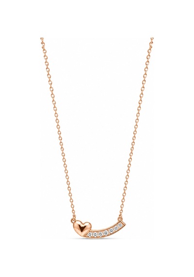 Bilfa Rose Gold Kalp Figürlü Zirkon Taşlı Kadın Kolye Altın