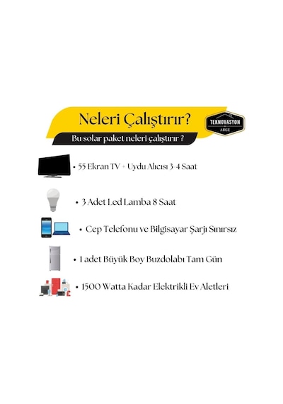5000 Watt Tv Büyük Buzdolabı Solar Paketi 550w Güneş Paneli 1.6kw İnverter 200ah Jel Akü