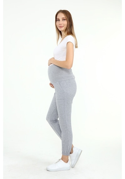 Luvmabelly Myra8091 - Gri Hamile Jogger Eşofman