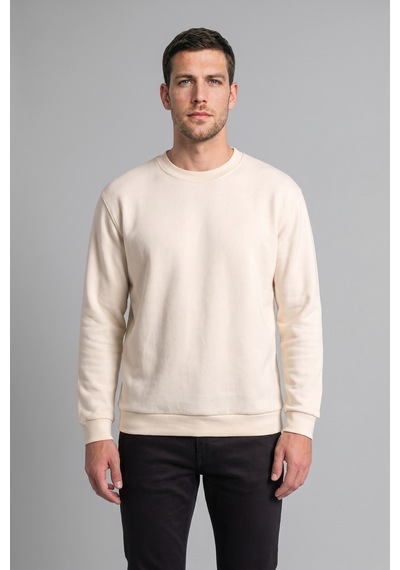 Defacto Relax Fıt Bisiklet Yaka Polar Basic Sweatshirt F3685ax26wner140 Ekru-er140