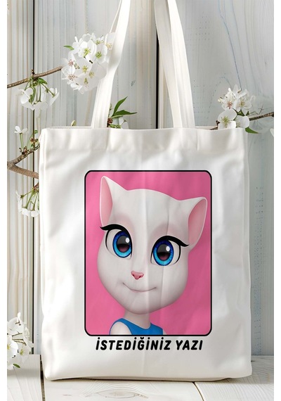 Art Hediye My Talking Angela Mobil Oyun Baskılı Omuz Çanta Çift Tafaflı Baskı Kişiye Özel 1 Çok Renkli