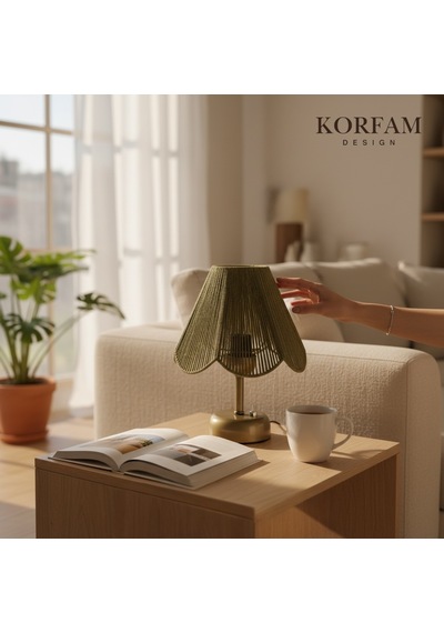 Rosalinda Modeli - Yeşil Çiçek Şeklinde Kablosuz Pilli Masa & Gece Lambası Çok Renkli
