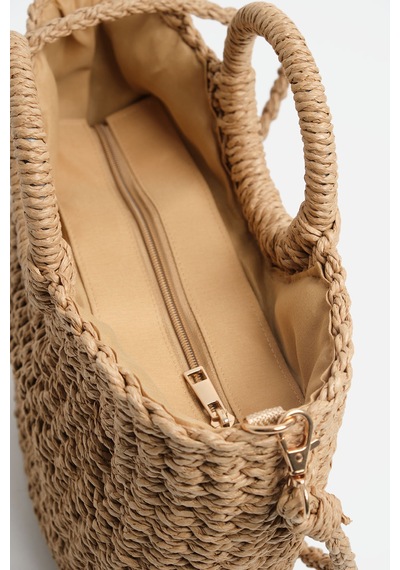 K&s Çapraz Askılı Hasır Çanta Camel