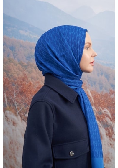 Armanda 70 X 190 Cotton Monogram Desen Şal - Ar 3098 03048 - 70 X 190 / Saks