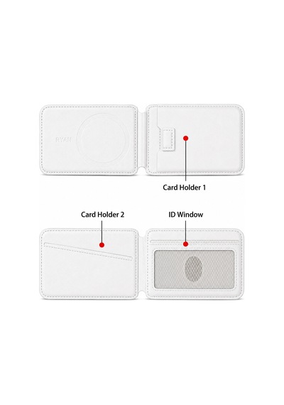 Magsafe Cüzdan Kartlık Güçlü Manyetik Standlı Telefon Kartlığı İphone Uyumlu Deri Cüzdan Beyaz-14913