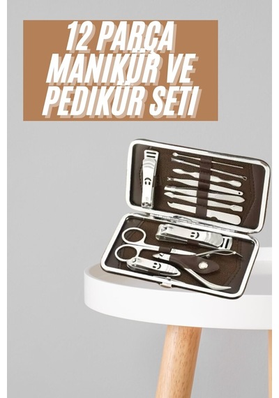 Tırnak Bakım Seti Tırnak Düzeltme Batık 12 Parça Çanta Tipi Manikür Pedikür 02165567