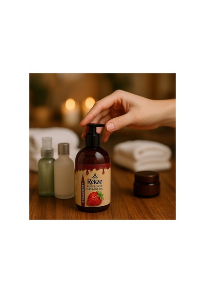 Aromaterapi Etkili Masaj Yağı Seti: Portakal 250 Ml & Çilek 120 Ml %100 Doğal Ve Yenilebilir. - 813053539
