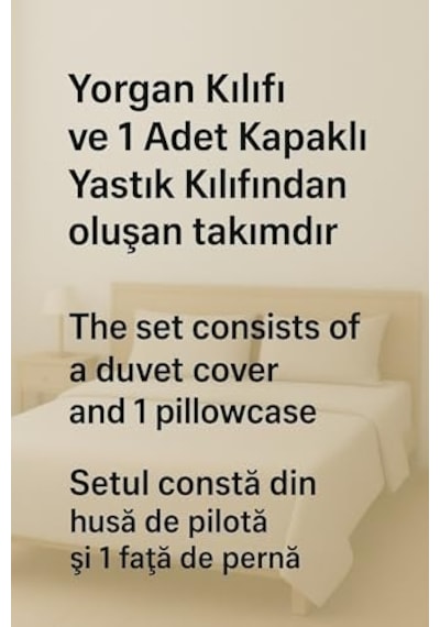 Ezgi Tek Kişilik Düz Renk Bej Nevresim + 1 Adet Yastık Kılıfı, Crsfnevrsmtek 0
