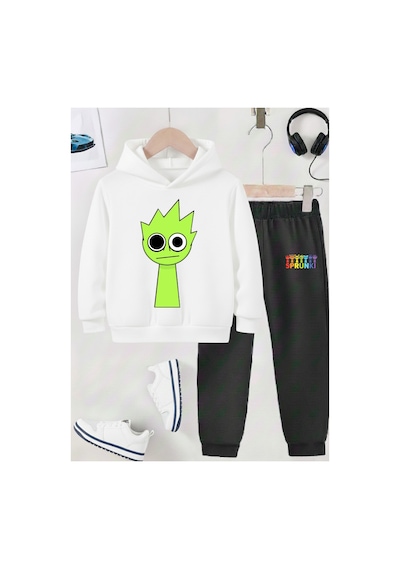 Stil-x Sprunkı Baskılı Çocuk Eşofman Takımı, Şardonlu Soft Kumaş, Unısex Beyaz-siyah 6 Stil-x Sprunkı Baskılı Çocuk Eşofman Takımı, Şardonlu Soft Kumaş, Unısex Beyaz-siyah 6