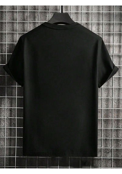Beast T-shirt - Siyah Baskılı Oversize Bisiklet Yaka Kısa Kol Tişört Siyah