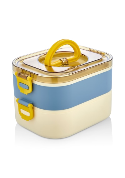 Yeni Nesil Sefer Tası Lunch Box Beslenme Kabı Saklama Kutusu Mavi
