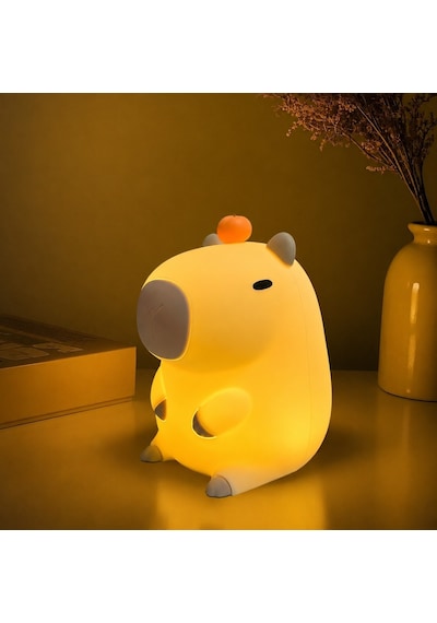 Capybara 8 Renkli Led 800 Mah Şarjlı 2 Kademeli Dokunmatik Silikon Gece Lambası