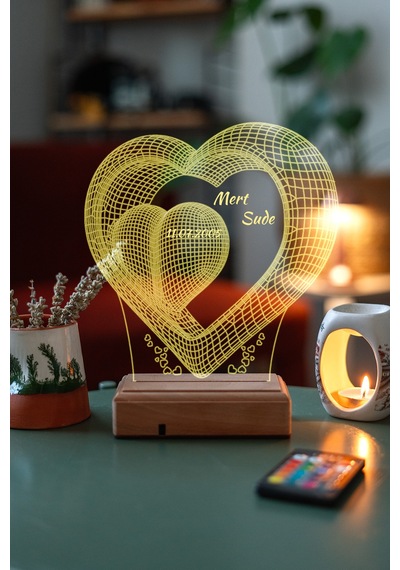 Sevgiliye Hediye Aşk Ve Sonsuzluk 3D Led Lamba
