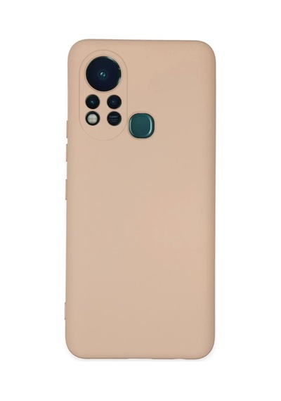 İnfinix Hot 11s Uyumlu Kılıf Nano İçi Kadife Silikon - Pudra