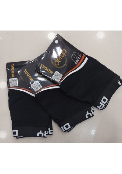Derya Erkek Modal Süper Fit Kemerli Boxer 3 Adet Siyah