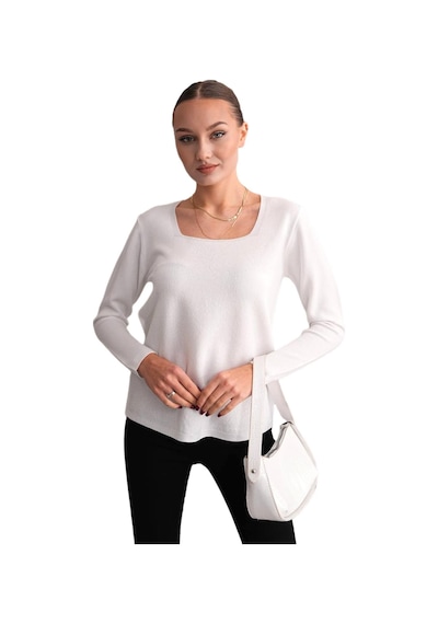 Lavella Kadın U Yaka Simli Kazak 12805 Bgl-st04109 beyaz