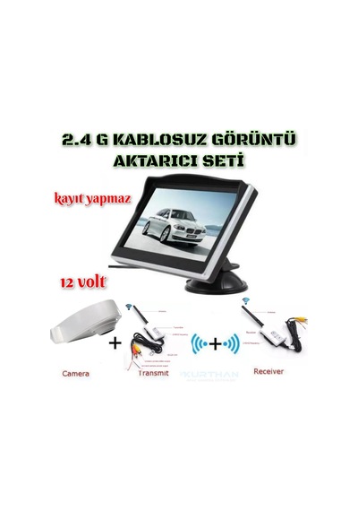 5 İnç Monitör+tepe Kamera +wifi Görüntü Aktarıcı Seti 12 Volt