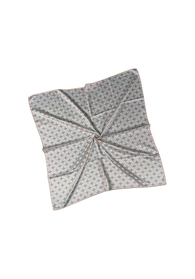Mim Eşarp Emilya Rayon Desenli Eşarp 90x90 Cm Beyaz - Bej