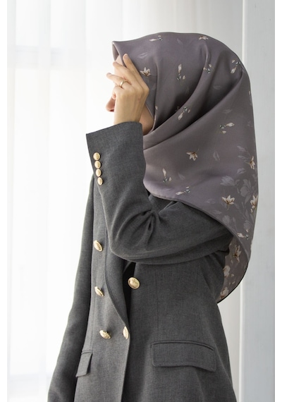 Vissona Twill İpek Eşarp Gri-3 51776-0028