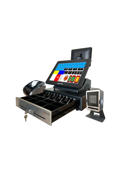 Mıcroser P14 Çift Ekran 15" + 9 " Barkod Sistemi Metal Çekmece