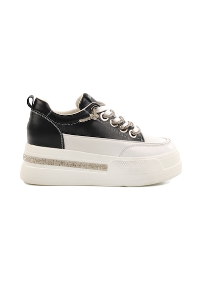 Siyah Yüksek Taban Kadın Sneaker 25y492 Z Siyah