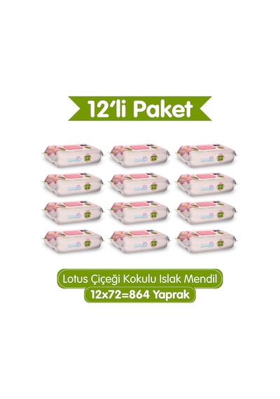 Paddlers Lotus Çiçeği Kokulu Islak Mendil 864 Yaprak (12x72) – Koli
