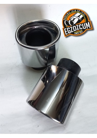 51 Mm Tekli Krom Oval Yassı Kesik İçi Dolu Egzoz Ucu Eksoz 1 Adet--egzozcum