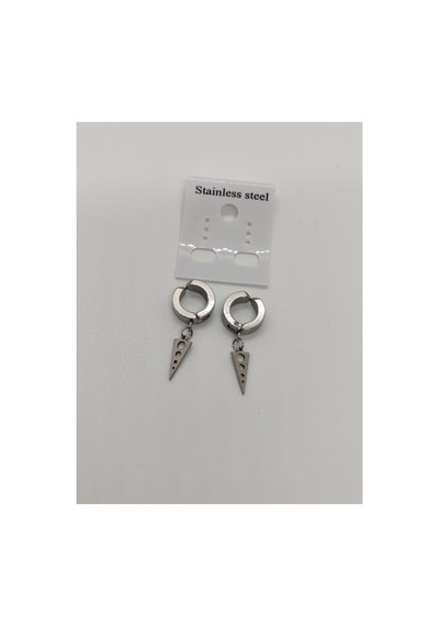 Kıstırmalı Erkek Çelik Küpe Silver Ok