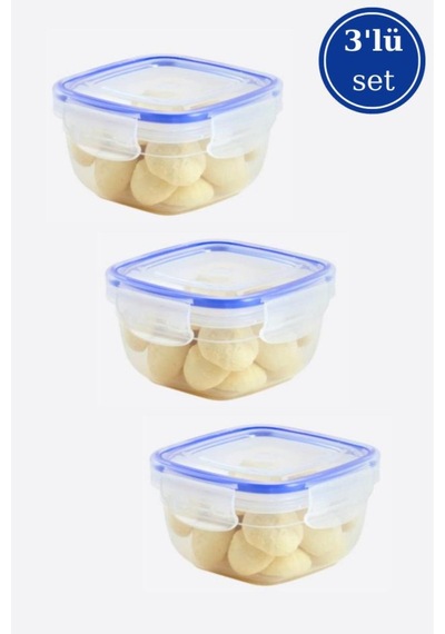 275 Ml Contalı Kilitli Sızdırmaz Hava Almaz Saklama Kabı Kahvaltılık 3 Lü Set 275mlx3 Adet Plastik Diğer