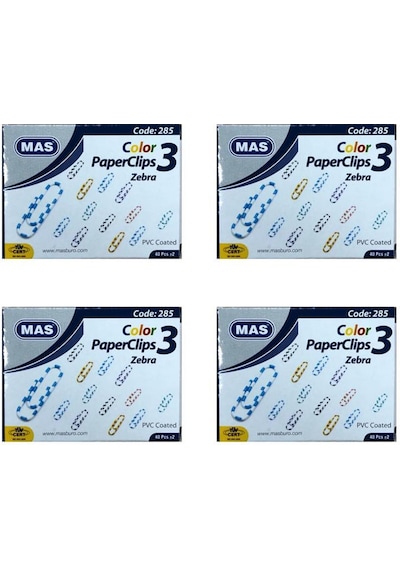 Mas Renkli Zebra Ataş 285 4'lü