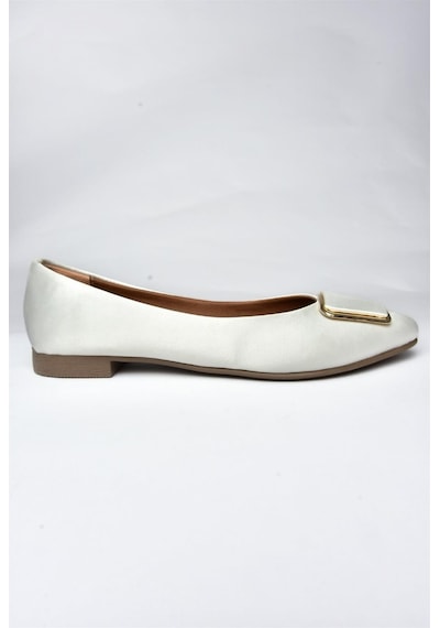 Fox Shoes P726776304 Bej Saten Kumaş Kadın Babet Bej