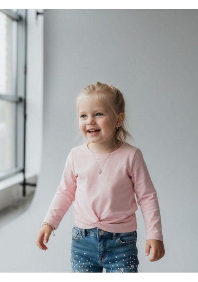 Zekids Kız Bebek Pamuklu İnce Uzun Kollu Bluz-16720 Pembe
