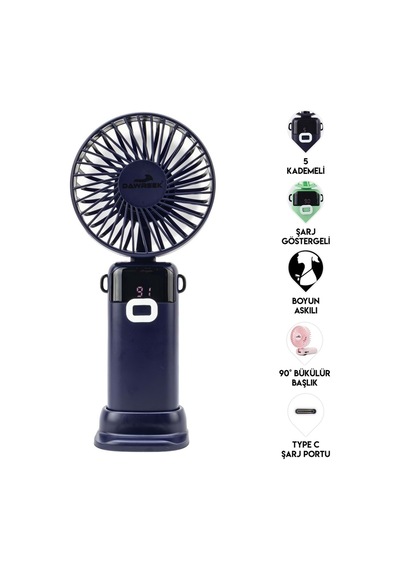 Dawreek Bt0259 Led Göstergeli El Fanı Lacivert