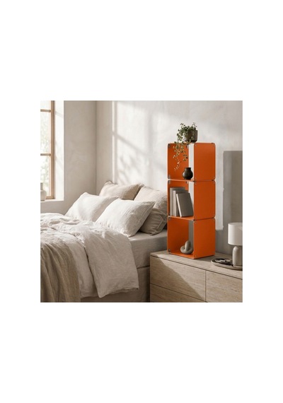 Node 3'lü Modüler Metal Tezgah Üstü Mutfak Rafı Ve Kahve Köşesi Standı 49x16 Cm Turuncu - 943947129 Turuncu