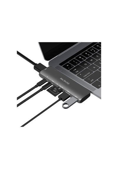 Macbook Usb-c Hub Ve Çoklayıcı 7-in-1 4k Hdmı, Usb 3.0, Sd/microsd M1 Ve M2 Uyumlu Gri