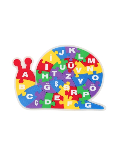 Salyangoz Alfabe Puzzle - Tamamı Dijital Üretim Yeni Nesil Montessori Oyuncağı Hayvanlar