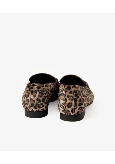 Yargıcı Leopar Baskılı Kadife İnce Tabanlı Loafer 26kkay4011x 018 Açık Kahve
