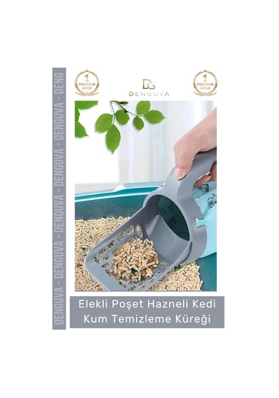Kumtemizleme Hazneli Pratik Poşetli Hijyenik Dayanıklı Kaliteli Yeni Nesil Tasarım Kedi Kum Temizle