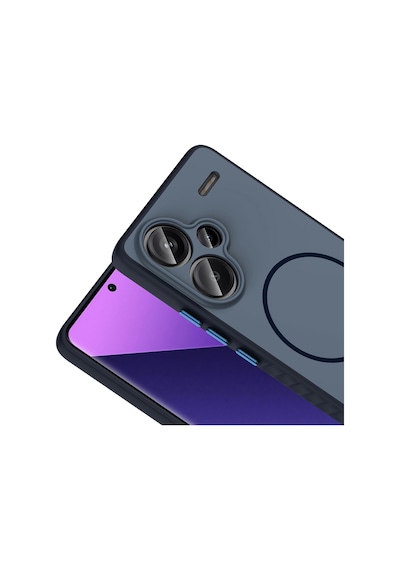 Redmi Note 13 Pro Plus 5g Kılıf M-safe Şarj Özellikli Mkst Tea Kapak - Lacivert Lacivert