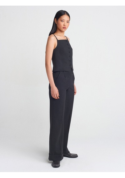 Dilvin 60569 Düğmeli Üst Yelek Antrasit